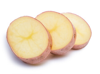clipping path rocco red potato isolated on white background