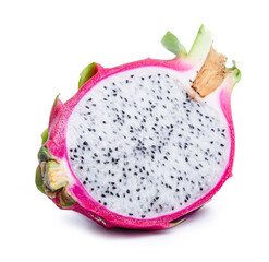 clipping path dragon fruit isolated on white background