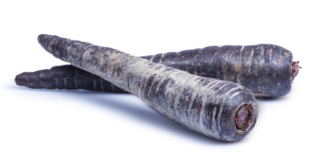 clipping path purple carrot isolated on white background