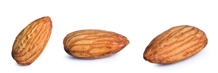 almonds isolated on white background