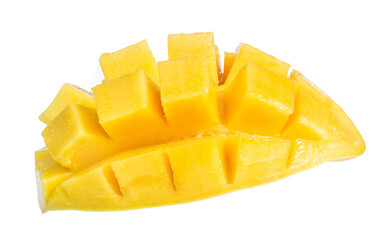 clipping path yellow mango isolated on white background
