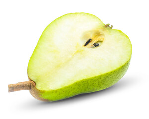 fresh green pear fruit isolated on white background