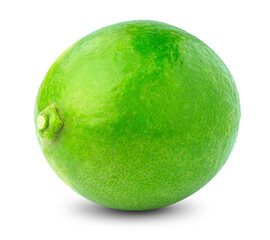 lime or green lemon isolated on white background