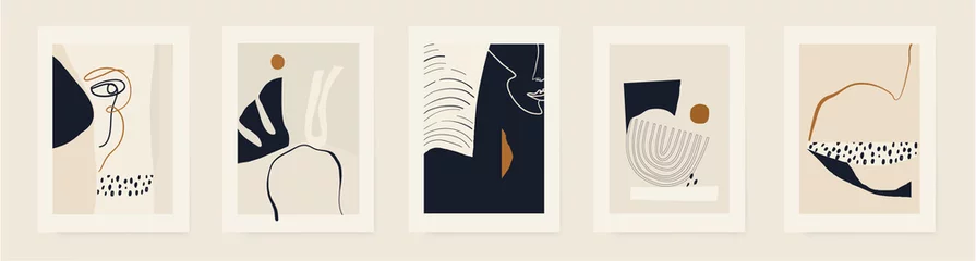 Moderne minimalistische abstrakte ästhetische Illustrationen. Zeitgenössische Wanddekoration. Sammlung kreativer künstlerischer Plakate. © MURRIRA