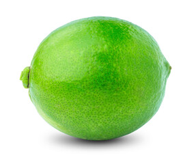 lime or green lemon isolated on white background