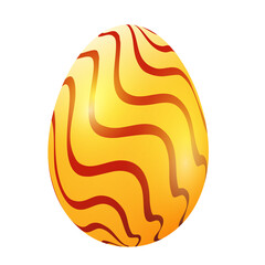 Glossy Egg Element In Red And Yellow Color.