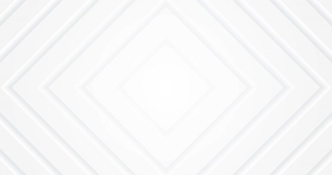 4k abstract light white diamond shapes with soft shadow. 3d clean embossed art background. Pure female basic animated cover. Universal elegant minimal BG pattern. Halftone digital social media frames