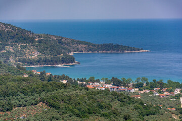 Fototapeta na wymiar View of a beach at Thassos island
