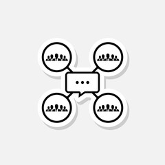 People with speech bubble, Communication chat group sticker