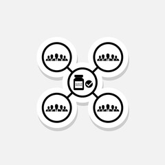Syringe sticker icon for mass vaccination