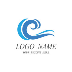 Water wave icon vector illustration design logo