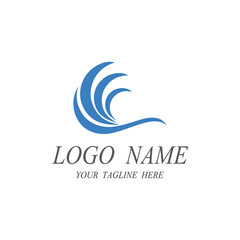 Water wave icon vector illustration design logo