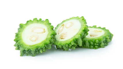 Bitter gourd isolated on white background