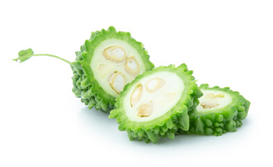 Bitter gourd isolated on white background