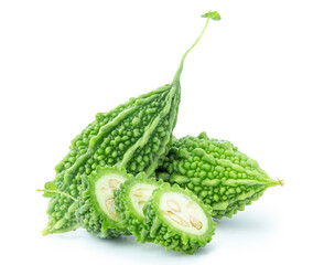 Bitter gourd isolated on white background