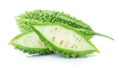 Bitter gourd isolated on white background