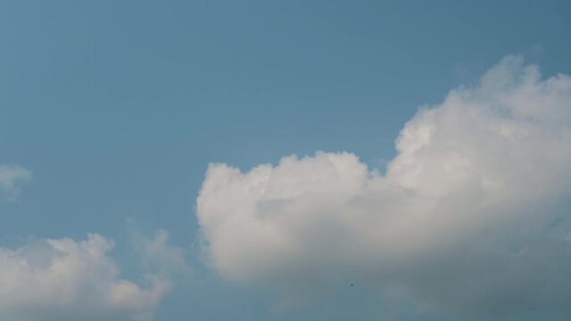 Blue sky and white cloud. clear blue sky with a plain white cloud with 4k resolution.