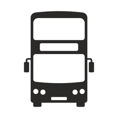 Bus icon. Double decker bus. Two floor bus. Vector icon isolated on white background. - obrazy, fototapety, plakaty