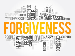 Forgiveness word cloud collage, social concept