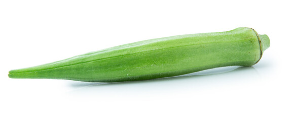 Green Okra isolated on white background