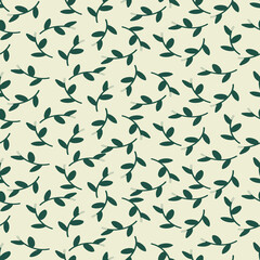 Lot of green leafs vector seamless repeat pattern print background