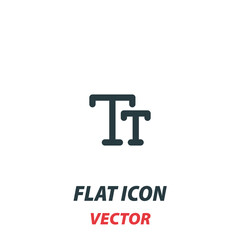 text icon in a flat style. Vector illustration pictogram on white background. Isolated symbol suitable for mobile concept, web apps, infographics, interface and apps design