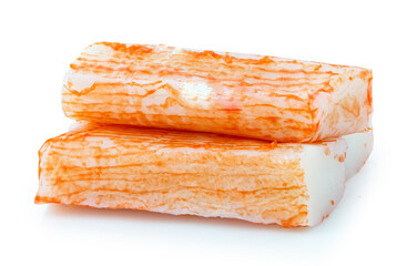 Crab sticks isolated on white background