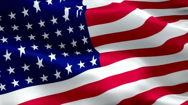 American 48 stars flag waving video in wind footage Full HD. American flag waving video download. USA Flag Looping Closeup 1080p Full HD 1920X1080 footage. 48 stars USA American country flags Full HD
