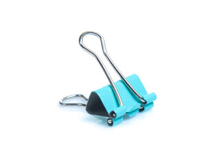 Colorful binder clip isolated on white background