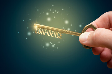Confidence and personal development self-confidence concept - obrazy, fototapety, plakaty