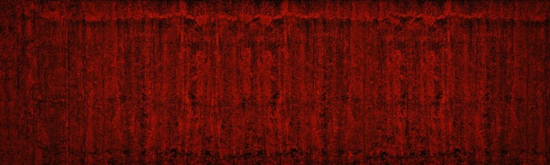 Obraz premium Bright red dark gloomy sinister widescreen abstract background. Old concrete wall scarlet color wide texture