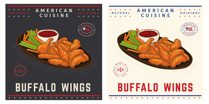 Buffalo Chicken Wings american food illustration