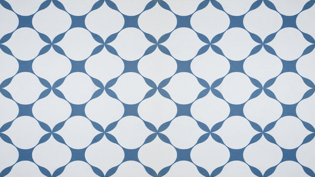Blue white traditional motif tiles wallpaper texture background  - Vintage retro concrete stone cement tile with rhombus diamond leaves pattern