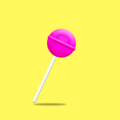 3d style candy design isolated on pastel yellow background. 3d rendering