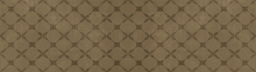 Brown seamless motif tiles wallpaper texture background banner panorama - Vintage retro concrete stone cement tile with rhombus diamond leaves pattern
