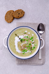 Thick vegetable soup with yogurt