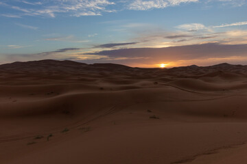 Fototapeta na wymiar beauty dunes in the sahara desert in the country of morocco in africa