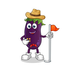 eggplant scout vector. cartoon character