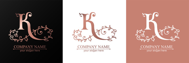 Premium Vector K logo. Monnogram, lettering. Personal logo or sign for branding an elite company.