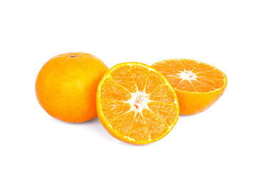 Fresh Oranges isolated on white background.