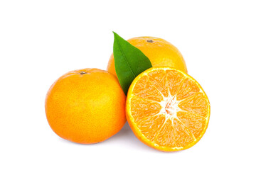 Naklejka na ściany i meble Fresh Oranges isolated on white background.