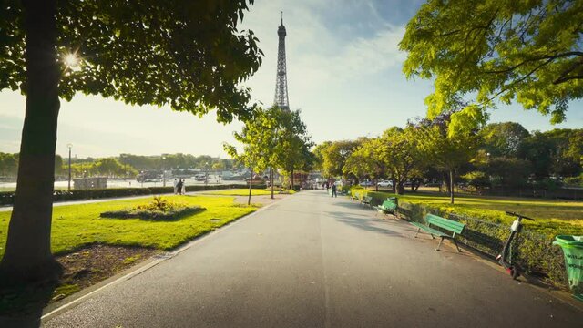 early morning at Eiffel tower, Paris, France