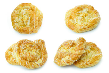 bread pizza and sausage. Bread and Bakery Products Isolated on White background