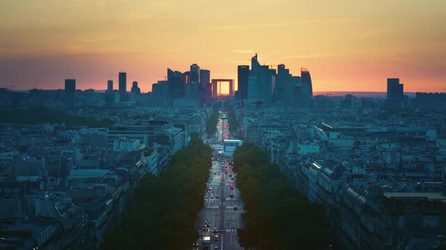 Paris view from Triumphal Arch, France