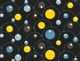 abstract hanging droplets seamless pattern yellow blue