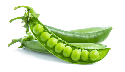 green Pea vegetable isolated on white background