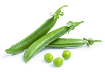 green Pea vegetable isolated on white background