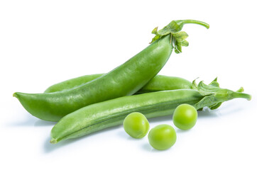 green Pea vegetable isolated on white background