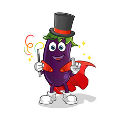 eggplant magician illustration. character vector