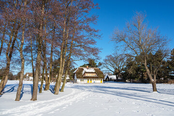 Haus am Bodden in Wieck auf dem Fischland-Darß im Winter